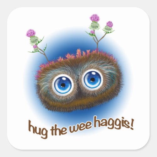 Scottish Hoots Toots Haggis Square Sticker