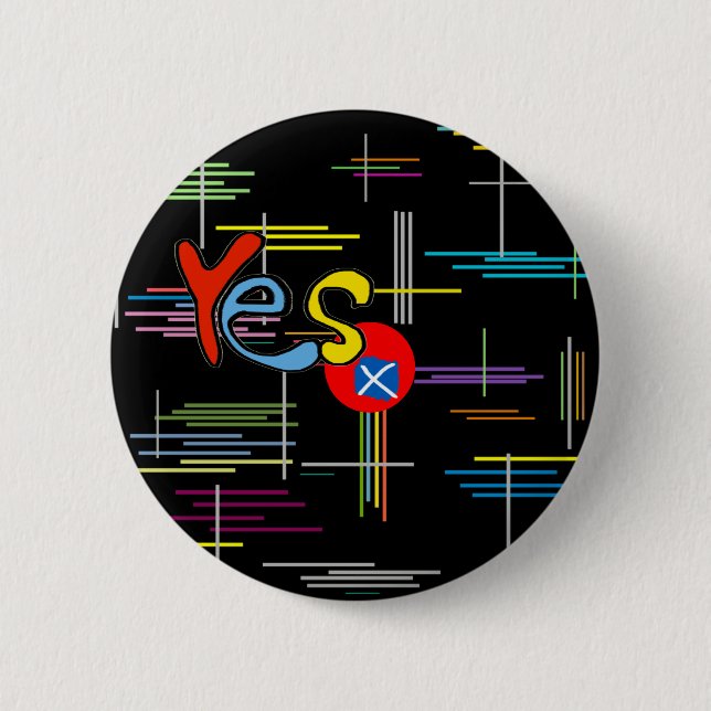 Scottish Independence Bright Lines Flag Badge Pinback Button (Front)