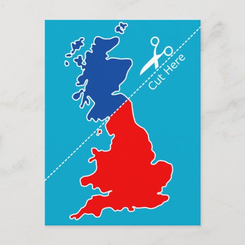 Scottish Independence Cut here map Postcard