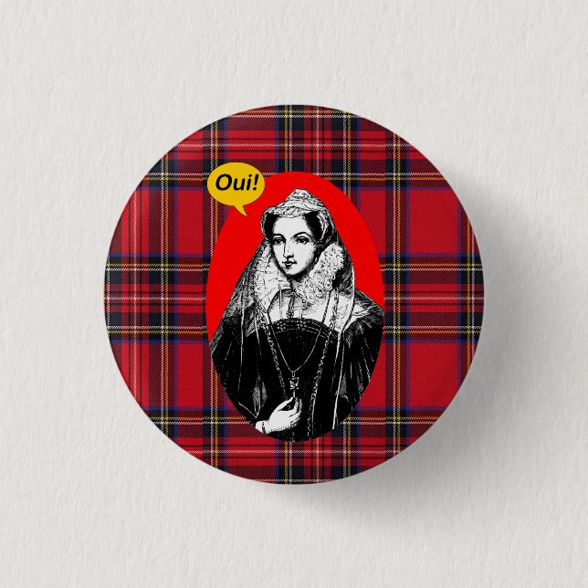 Scottish Independence Mary Queen of Scots Tartan Pinback Button (Front)