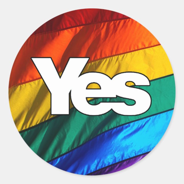 Scottish Independence - Rainbow Yes Sticker (Front)
