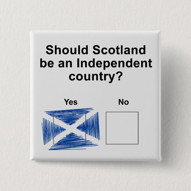 Scottish Independence Referendum Question Pinback Button (Front)