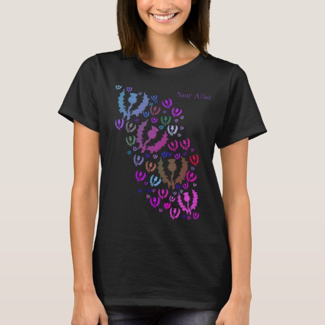 Scottish Independence Saor Alba Thistles T-Shirt (Front)