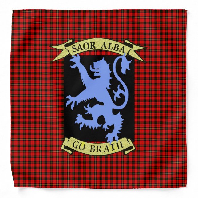 Scottish Independence Saor Alba Wallace Tartan Bandana (Front)