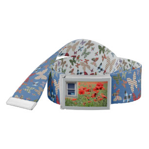 Scottish Independence Tartan Butterfly Poppy Belt