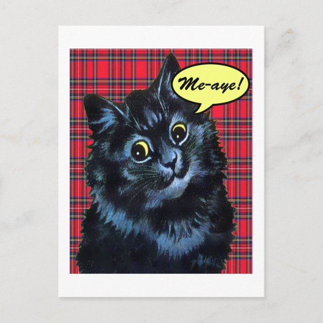Scottish Independence Tartan Cat Lover Postcard (Front)