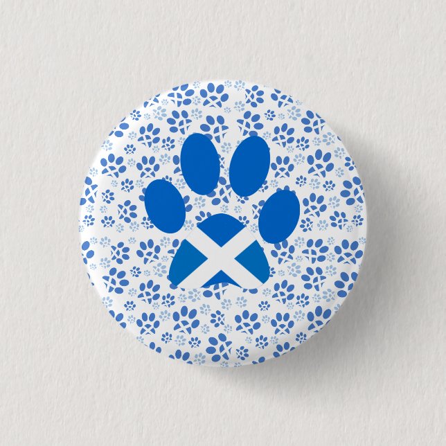 Scottish Independence Yes Cat Paw Print Badge Pinback Button (Front)