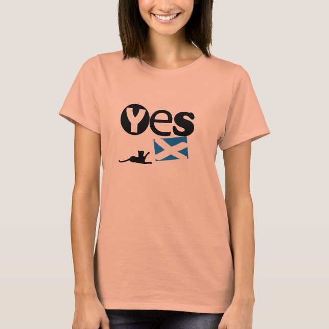 Scottish Independence Yes Cat Saltire Tee (Front)
