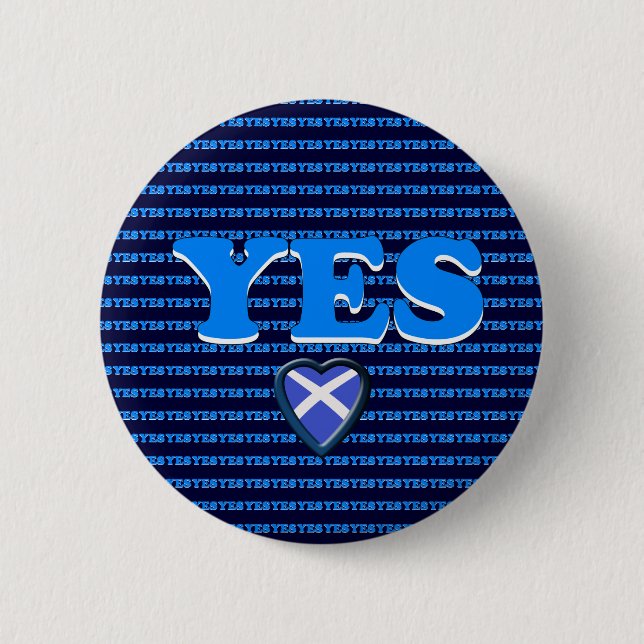 Scottish Independence Yes Heart Flag Badge Pinback Button (Front)