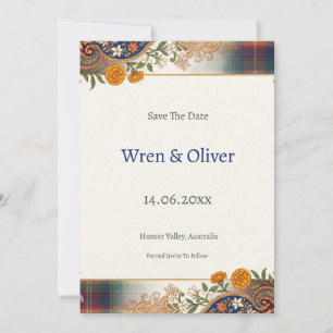 Scottish Indian Heritage Wedding Save the Date T