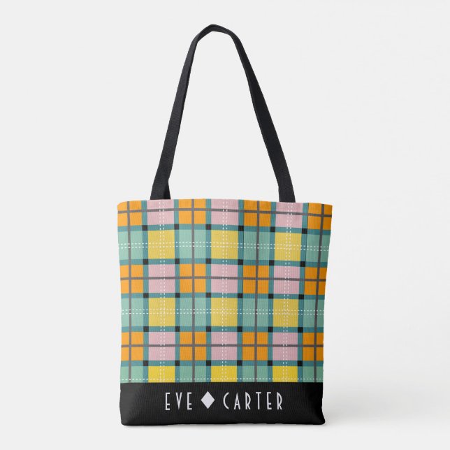 Scottish inspired Iona Tartan Tote Bag (Back)