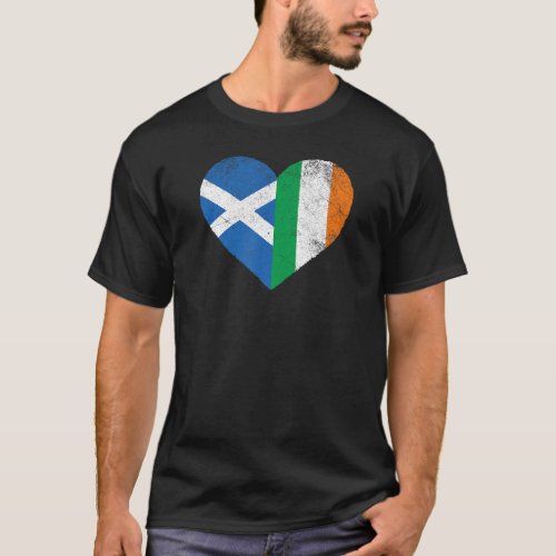 Scottish Irish Flag Love Scotland Ireland Heart T_Shirt