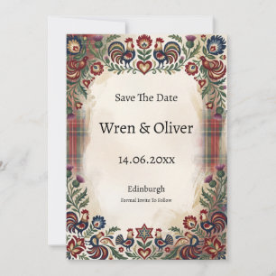 Scottish Italian Heritage Save the Date Card