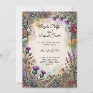 Scottish Italian Heritage Wedding Invitation