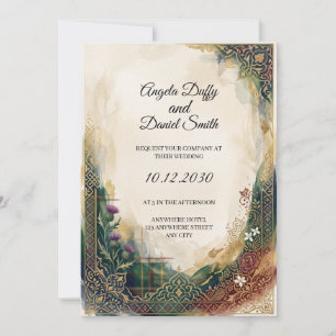 Scottish Italian Heritage Wedding Invitation