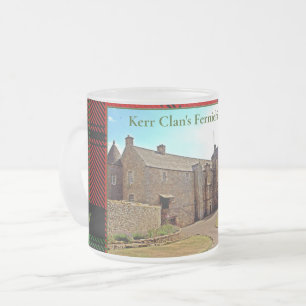 Scottish Kerr Clan Ferniehirst Castle Frosted Glass Coffee Mug