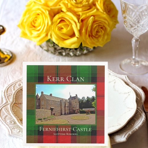 Scottish Kerr Clan Ferniehirst Castle Paper Napkin