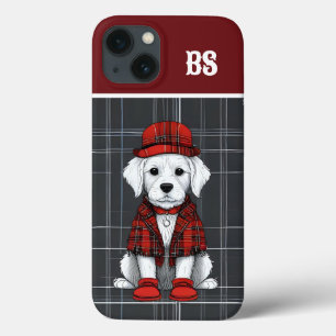 scottish landlord dog in kilt and cap iPhone 13 case