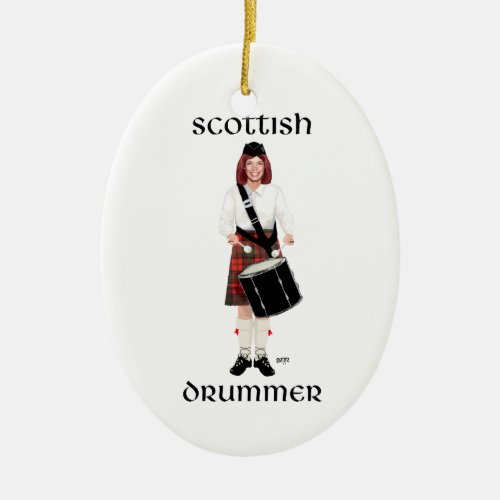 Scottish Lassie _ Tenor Drum Ceramic Ornament