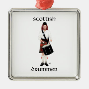 Scottish Lassie - Tenor Drum Metal Ornament
