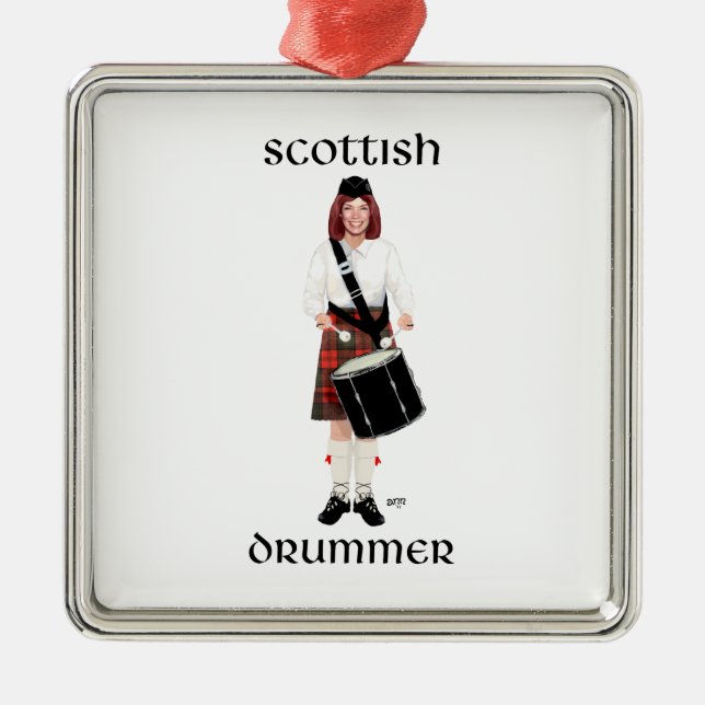 Scottish Lassie - Tenor Drum Metal Ornament (Front)