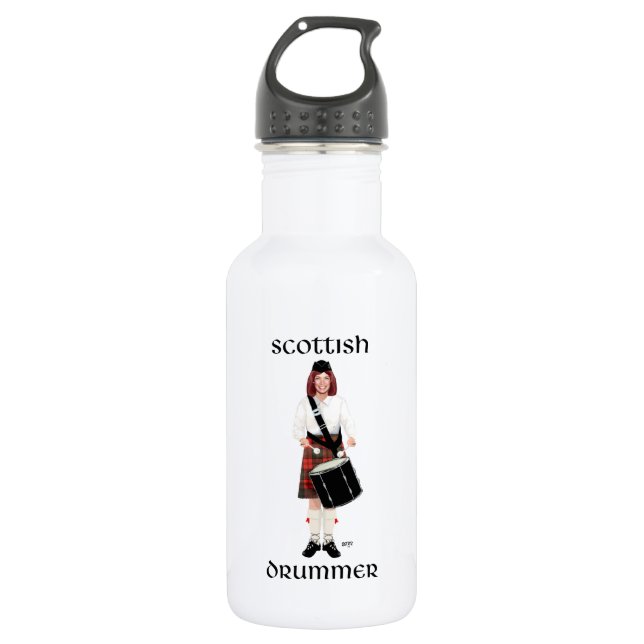Scottish Lassie - Tenor Drum Water Bottle (Front)