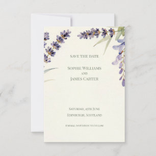Scottish Lavender Bluebell Botanical Wedding Save The Date