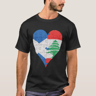 Scottish Lebanese Flag Heart T-Shirt