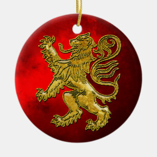 Scottish Lion Gold Red Ceramic Ornament