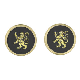 Scottish Lion in Gold Gold Cufflinks