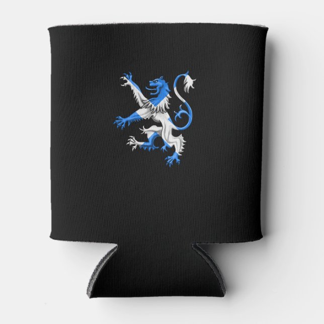 Scottish Lion In St. Andrew’s Colors Can Cooler (Front)