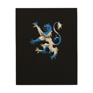 Scottish Lion In St. Andrew’s Colors Wood Wall Art