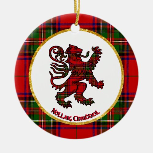 Scottish Lion Nollaig Chridheil Ceramic Ornament