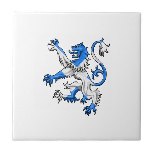 Scottish Lion Rampant Saint Andrew Cross Colors Ceramic Tile