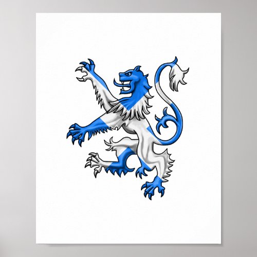 Scottish Lion Rampant Saint Andrew Cross Colors Poster