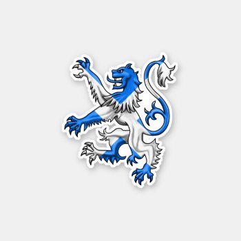 Scottish Lion Rampant Saint Andrew Cross Colors Sticker by packratgraphics at Zazzle