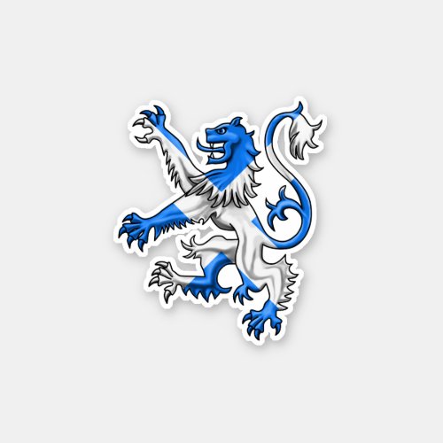 Scottish Lion Rampant Saint Andrew Cross Colors Sticker