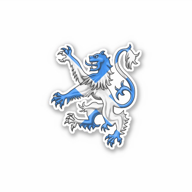 Scottish Lion Rampant Saint Andrew Cross Colors Sticker (Front)