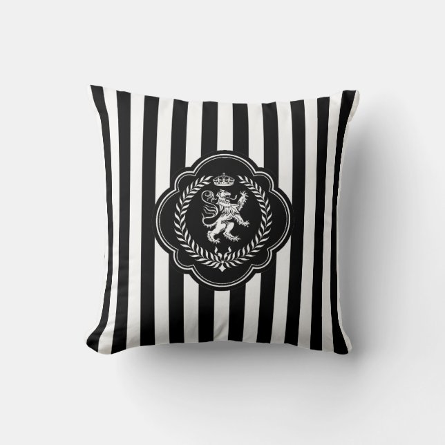 Scottish Lion Stripe Personalize Throw Pillow (Front)