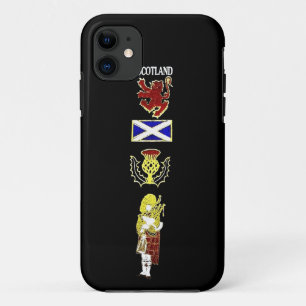 Scottish Lion, Thistle, Flag and Piper in Tartan iPhone 11 Case