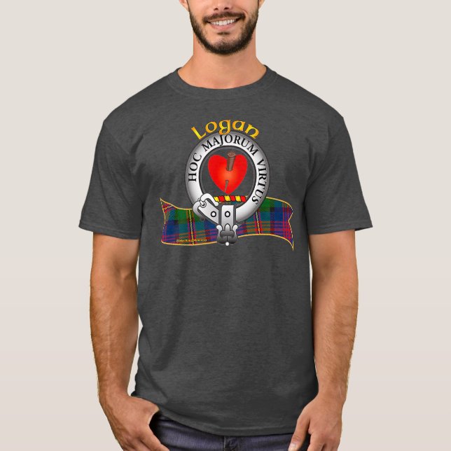 Scottish Logan Clan Tartan Crest A passion nail T-Shirt (Front)