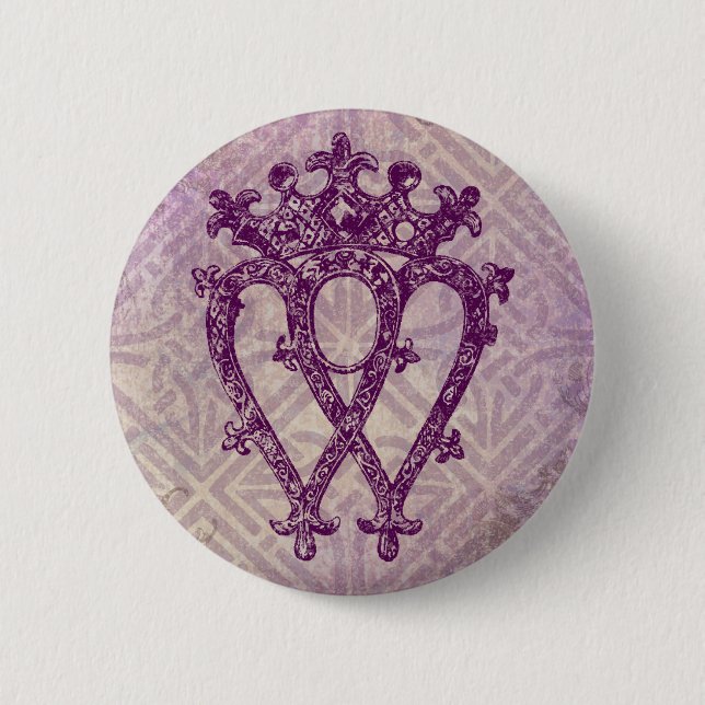 Scottish Luckenbooth Purple Celtic Knot Button (Front)