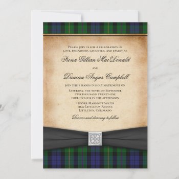 Scottish Macbride Tartan Wedding Invitation by wasootch at Zazzle