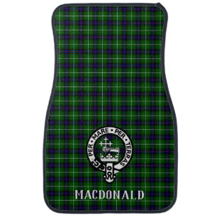 Scottish MacDonald Tartan & Crest Badge Car Floor Mat