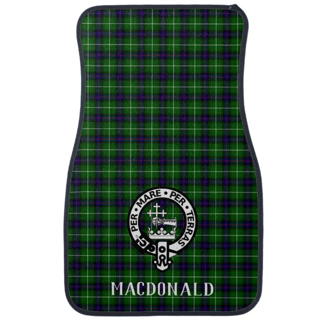 Scottish MacDonald Tartan & Crest Badge Car Floor Mat (Front)