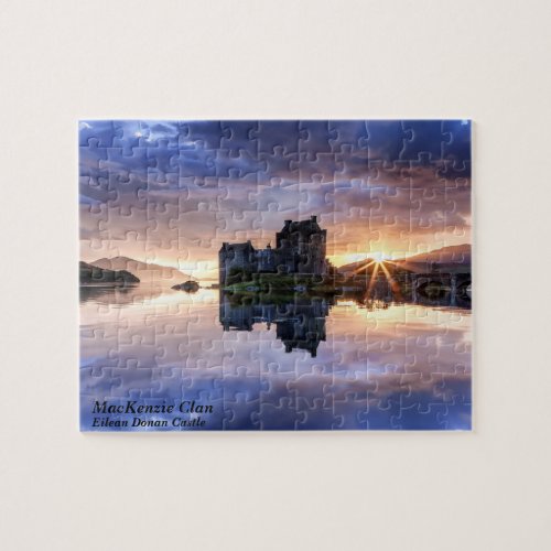 Scottish MacKenzie Clans Castle Sunset Reflection Jigsaw Puzzle