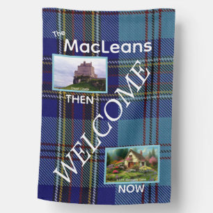 Scottish MacLean Clan Tartan Castle  Welcome House Flag