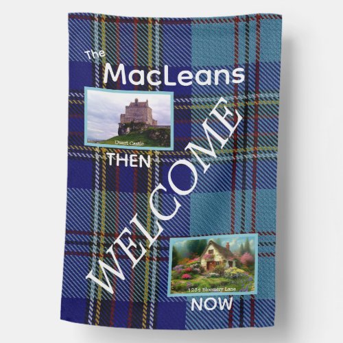 Scottish MacLean Clan Tartan Castle  Welcome House House Flag