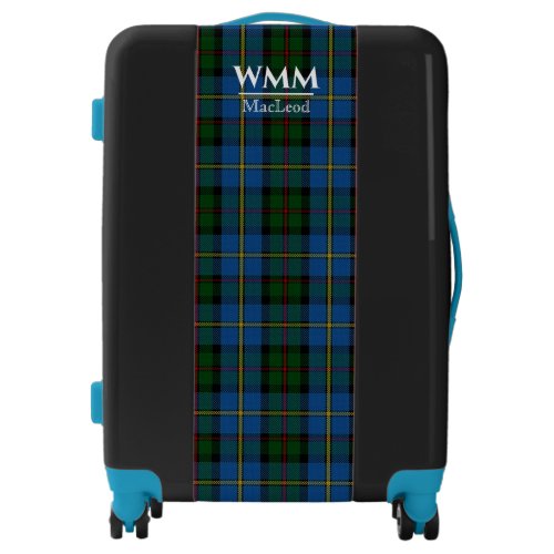 Scottish MacLeod Clan Hunting Tartan Name Monogram Luggage