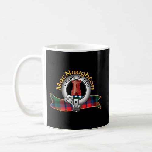 Scottish Macnaughton Clan Tartan Crest A Tower Emb Coffee Mug